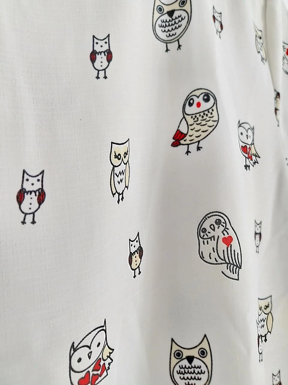 Blusa blanca roto con estampado de búhos YCOO Talla M – photo 5